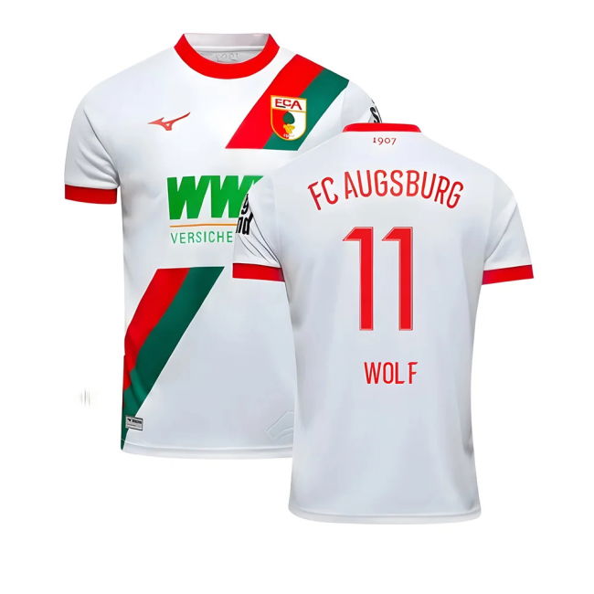 Enthusiastic Football Fc Augsburg Home Shirt Wolf #11 Professional...
