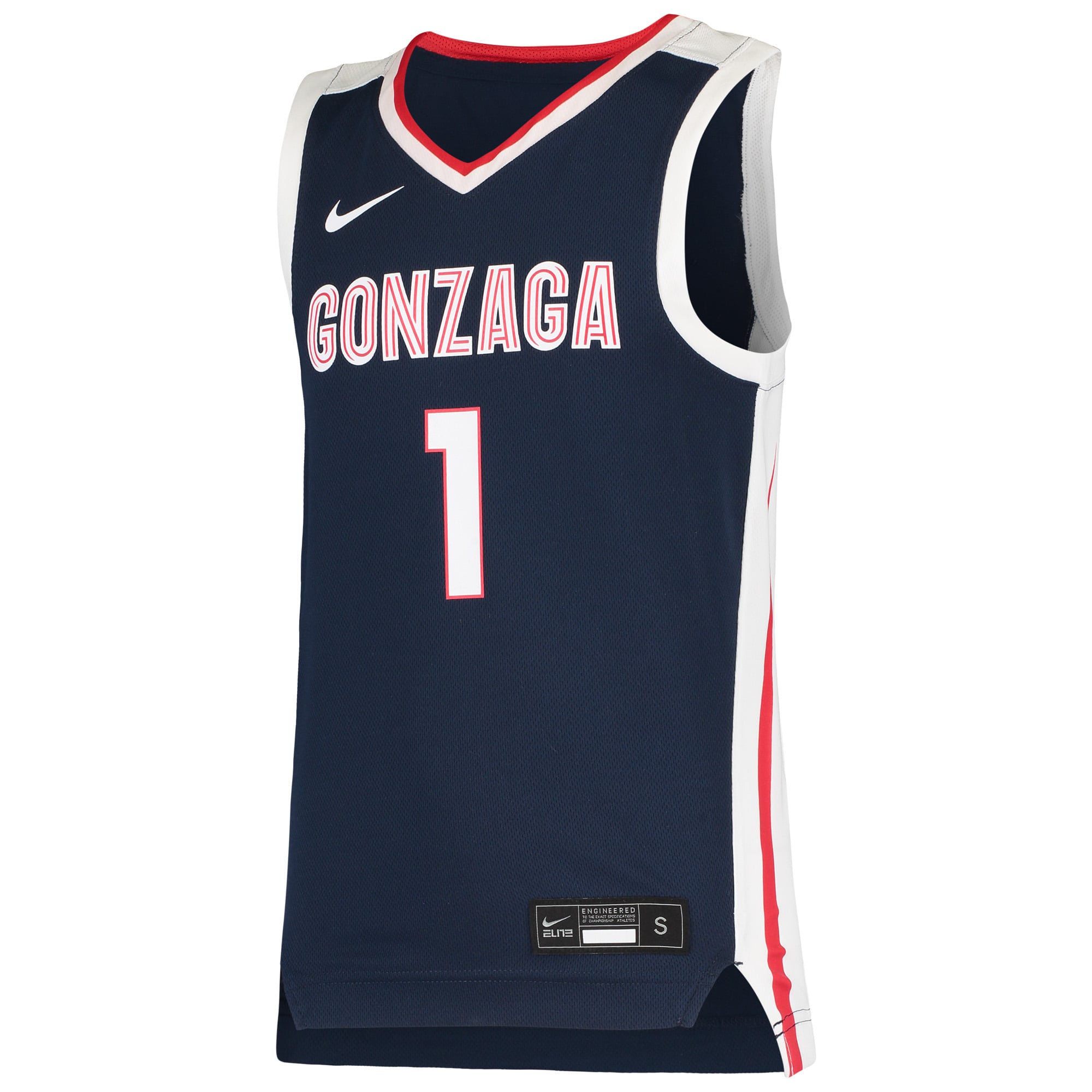 #1 Gonzaga Bulldogs Nike Youth Team Replica Basketball Jersey - Navy