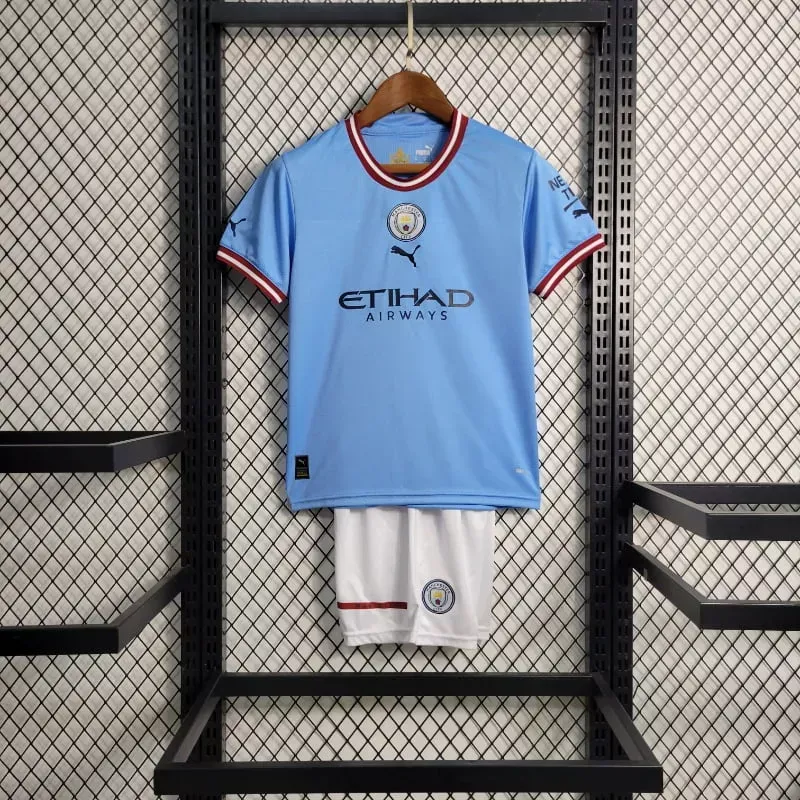Cheap 2022-2023 Kids Manchester City Jersey retro kit