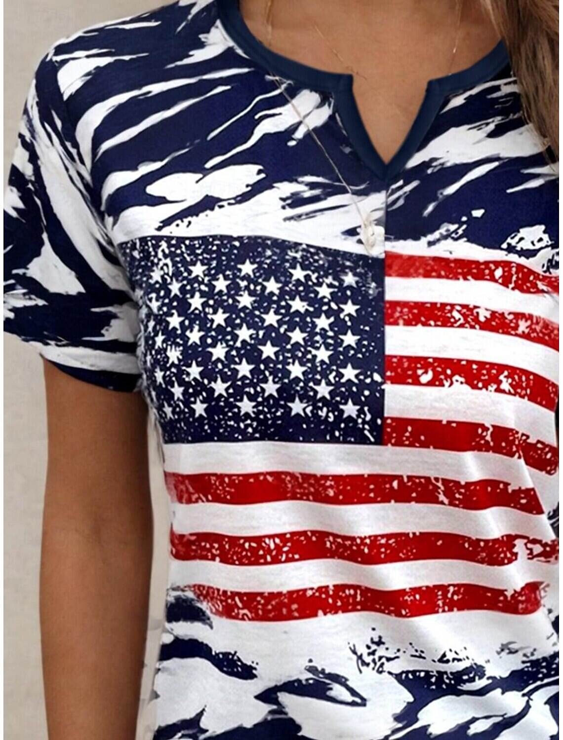 Women's Tank Top Flag Independence Day Sleeveless Sleeveless V Neck Daily Summer