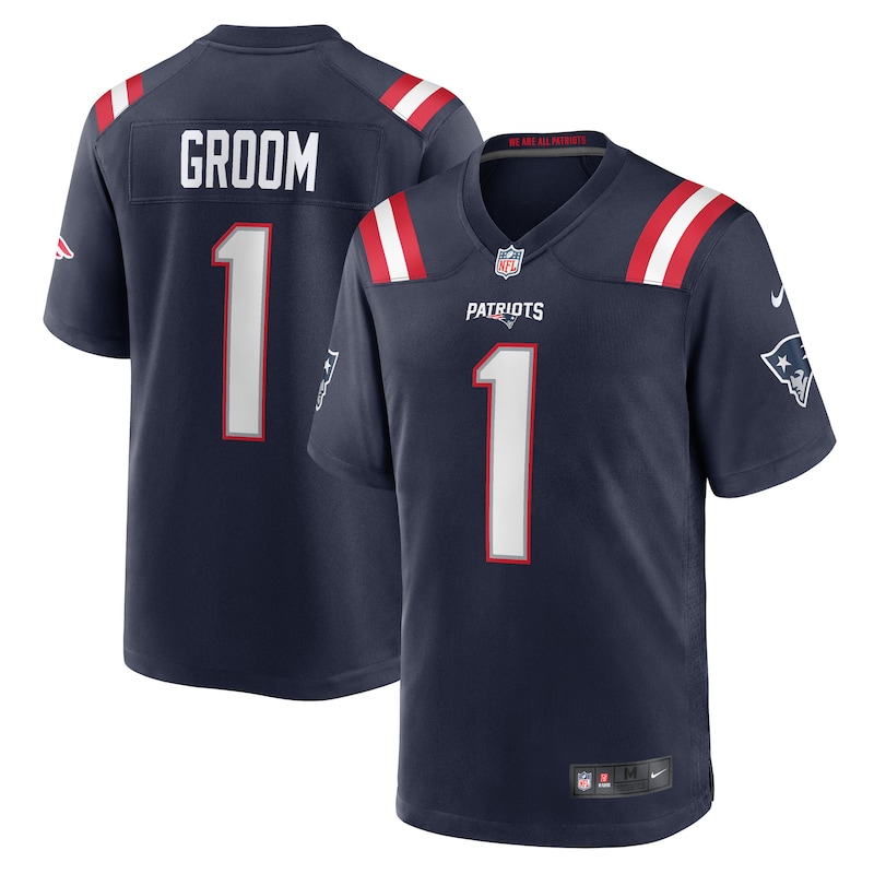 None Number 1 Groom NE Patriots Vintage Affordable Jersey Football App