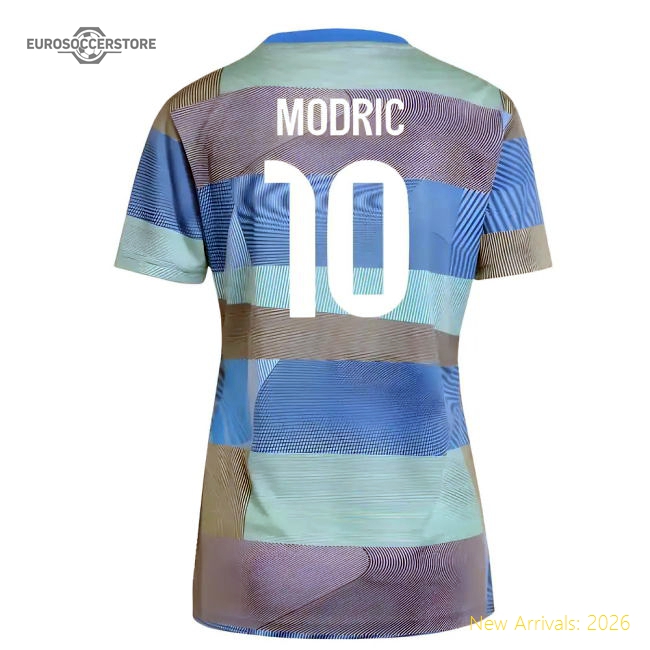 Genuine 2025-2026 Real Madrid Pre-Match Shirt (Bluebird) - Womens (Modric