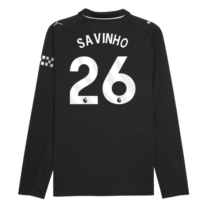 2025-2026 Man City Long Sleeve Away Shirt (Savinho 26)