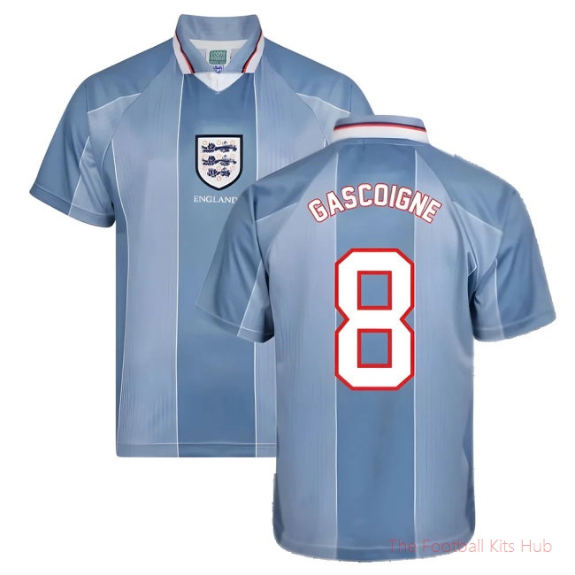 Score Draw England 1996 Away Euro Championship Retro Football Shirt (GASCOIGNE 8)