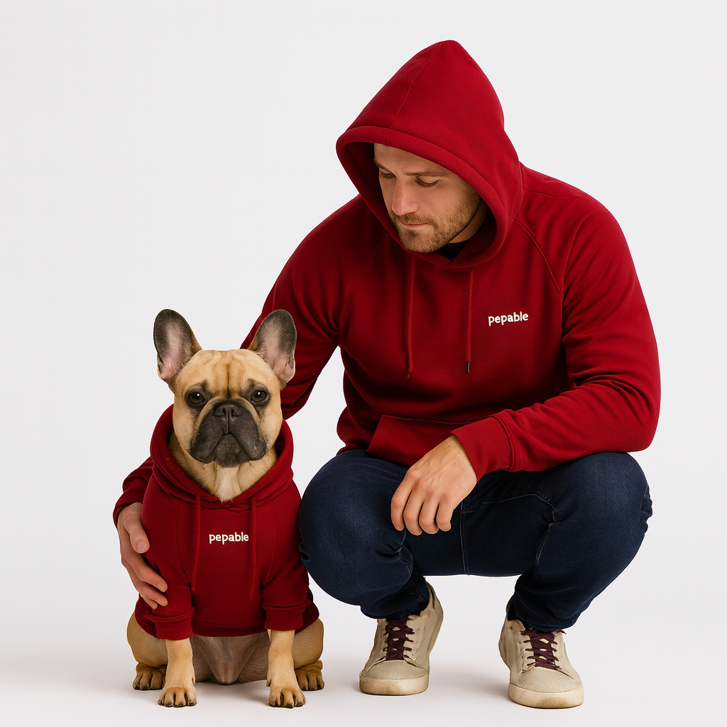 French Bulldog Fangaroo Frenchie Human Matching Hoodie – Plus Velvet