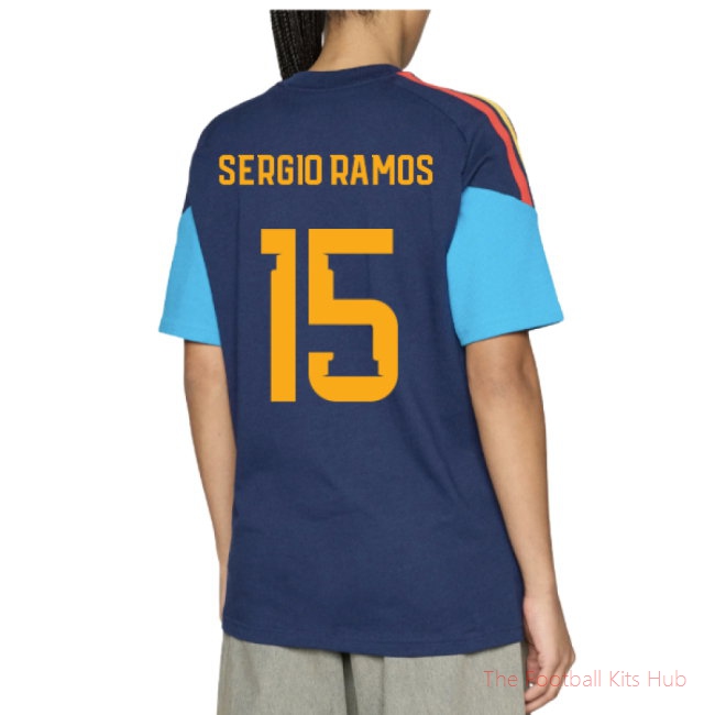2026-2027 Spain Training Tee (Night Indigo) (Sergio Ramos 15)