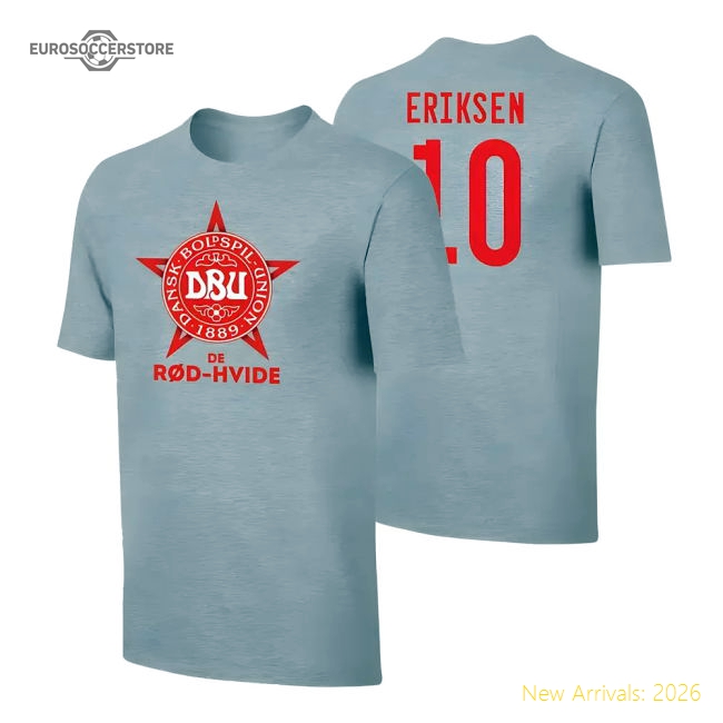 Denmark Euro 2020 T-Shirt (Eriksen 10) Grey