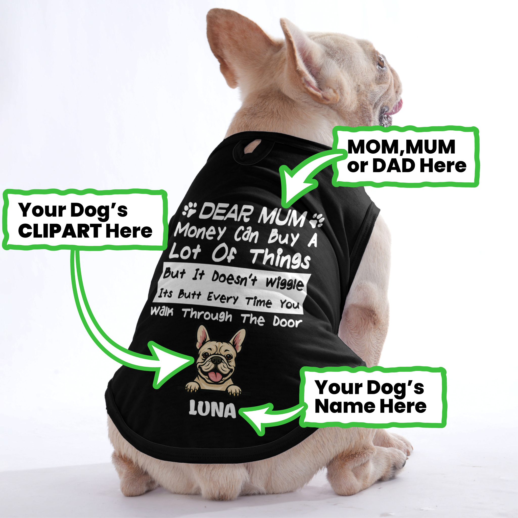 Stylish Money Can Buy - Personalized Frenchie Shirt | Custom Dog T-sh...