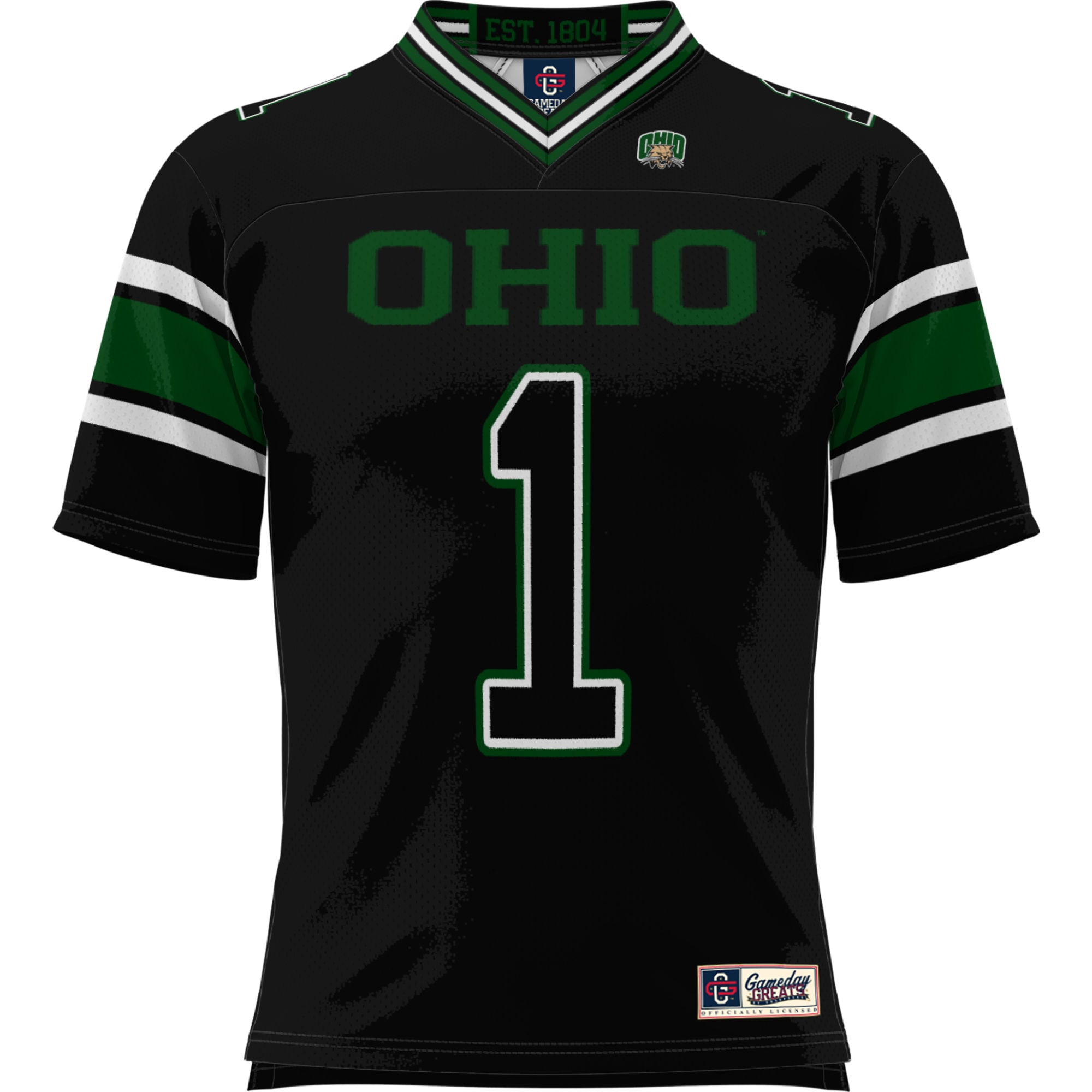 Youth #1 Black Ohio Bobcats Football Jersey