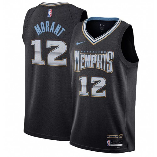 Memphis Memphis Grizzlies #12 Ja Morant Unisex Nike Black 2022-23 Swingman Jersey ¨C City Edition Mens