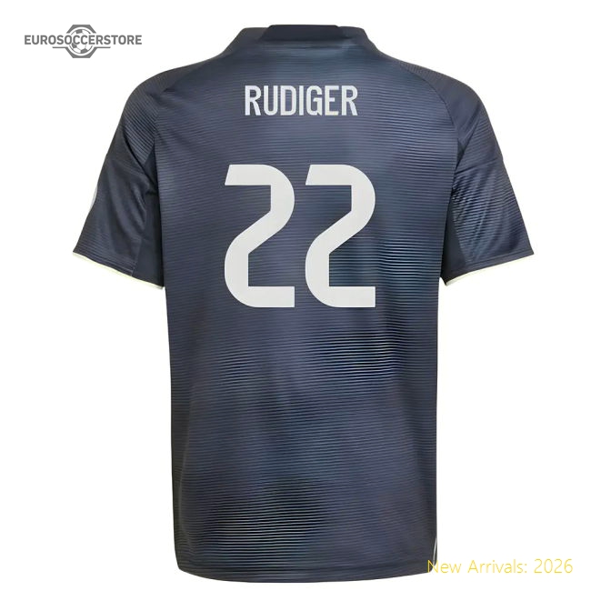 2025-2026 Real Madrid Road Jersey (kids) (rudiger 22) - Supporter Edition