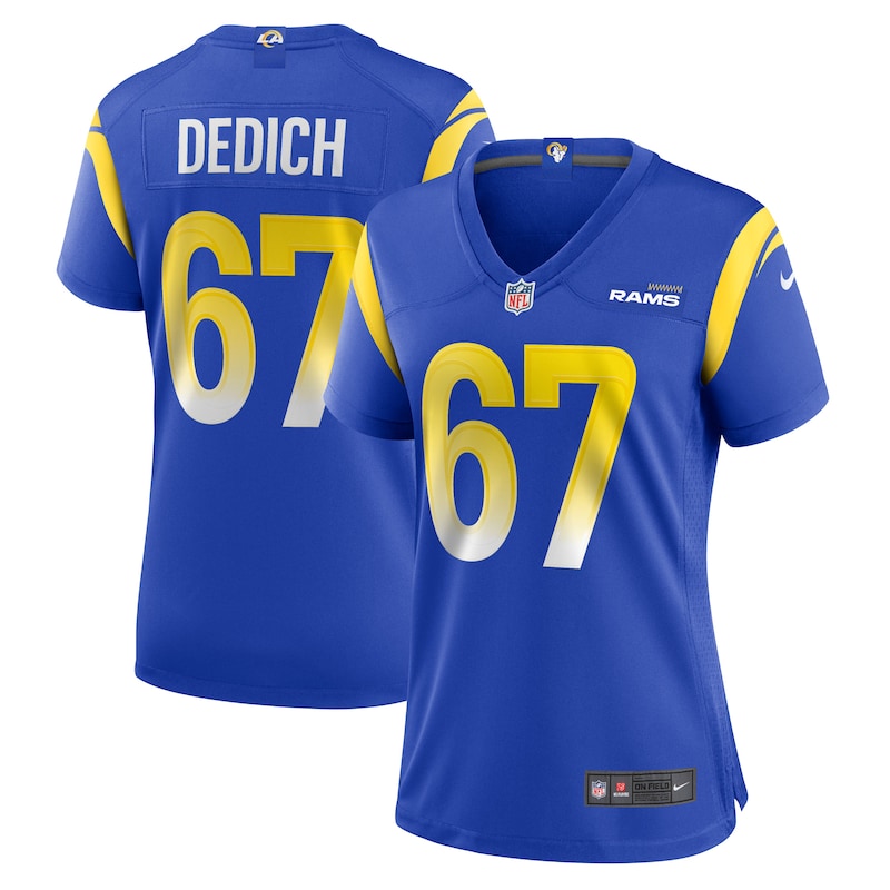 None Justin Dedich Los Angeles Rams Modern Game Jersey Football Appare