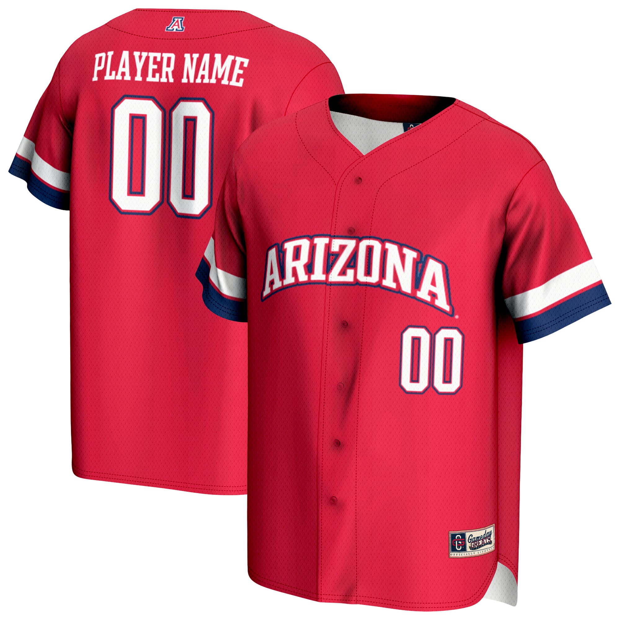Arizona Wildcats GameDay Greats Unisex NIL Pick-A-Player Lightweight Baseball Jersey - Red