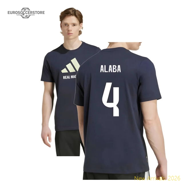 2025-2026 Real Madrid Seasonal Graphic Tee (legend Ink) (alaba 4)