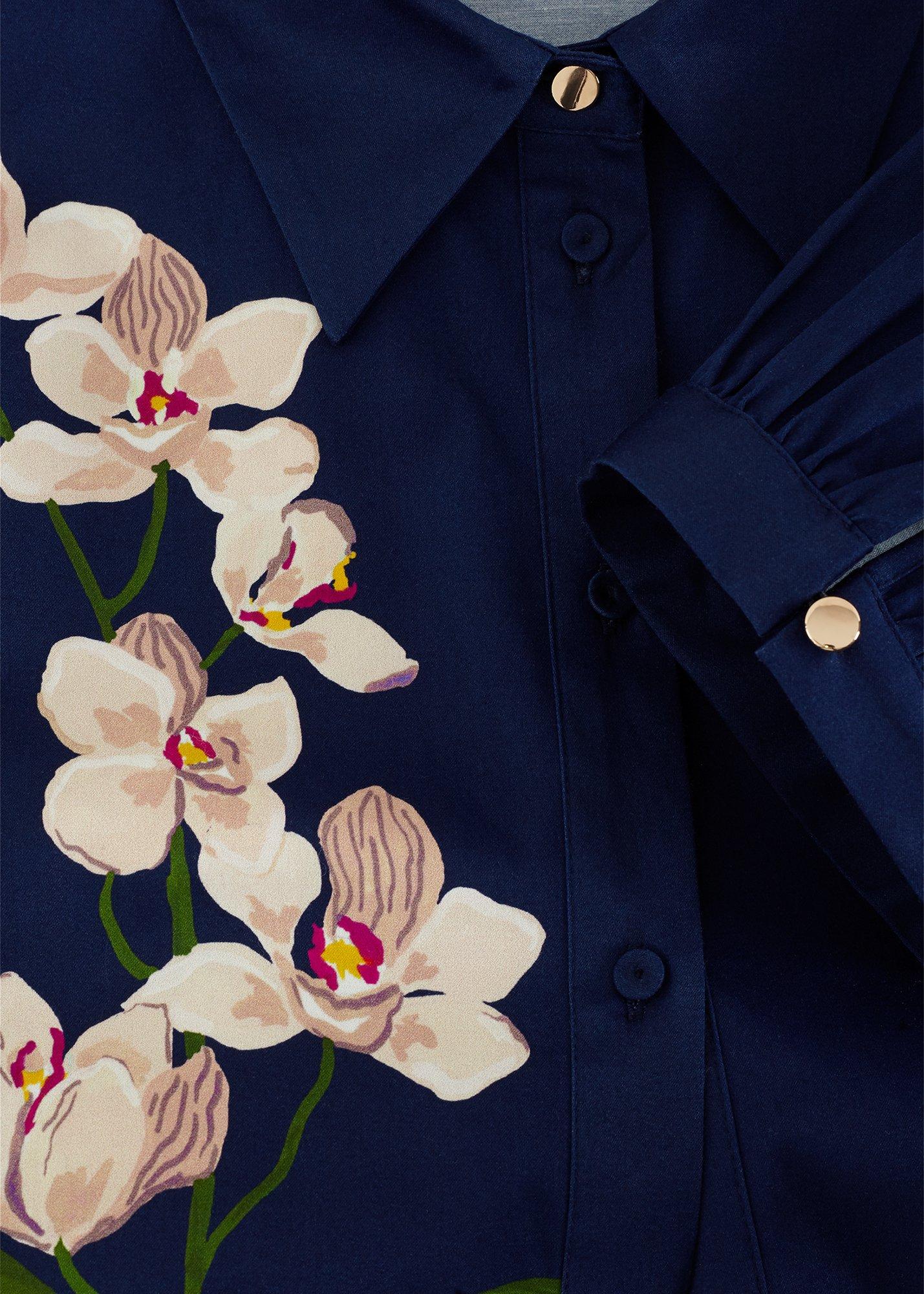 Petite Kerrie Navy Floral Shirt Dress