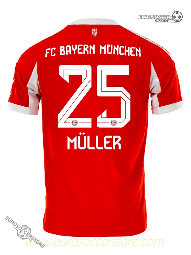 Müller's No.25 Bayern Munich Home Jersey for the 25-26 Season