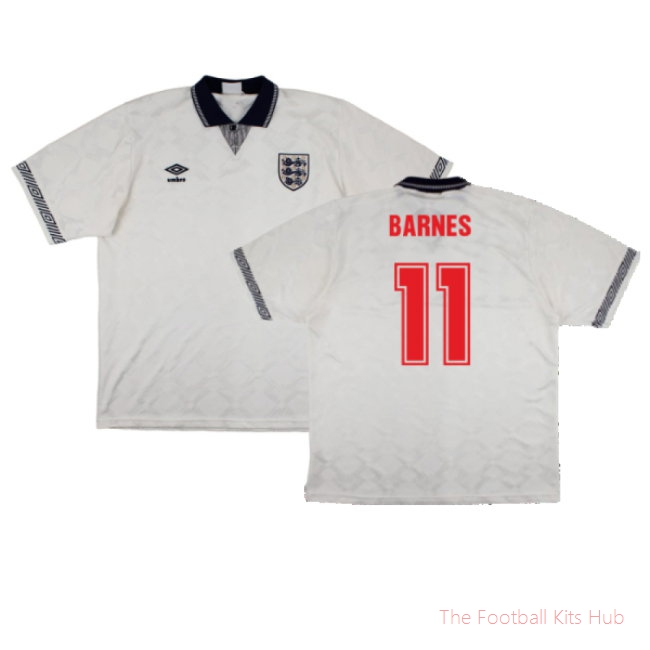 England 1990-92 Home Shirt (L) (Excellent) (Barnes 11)
