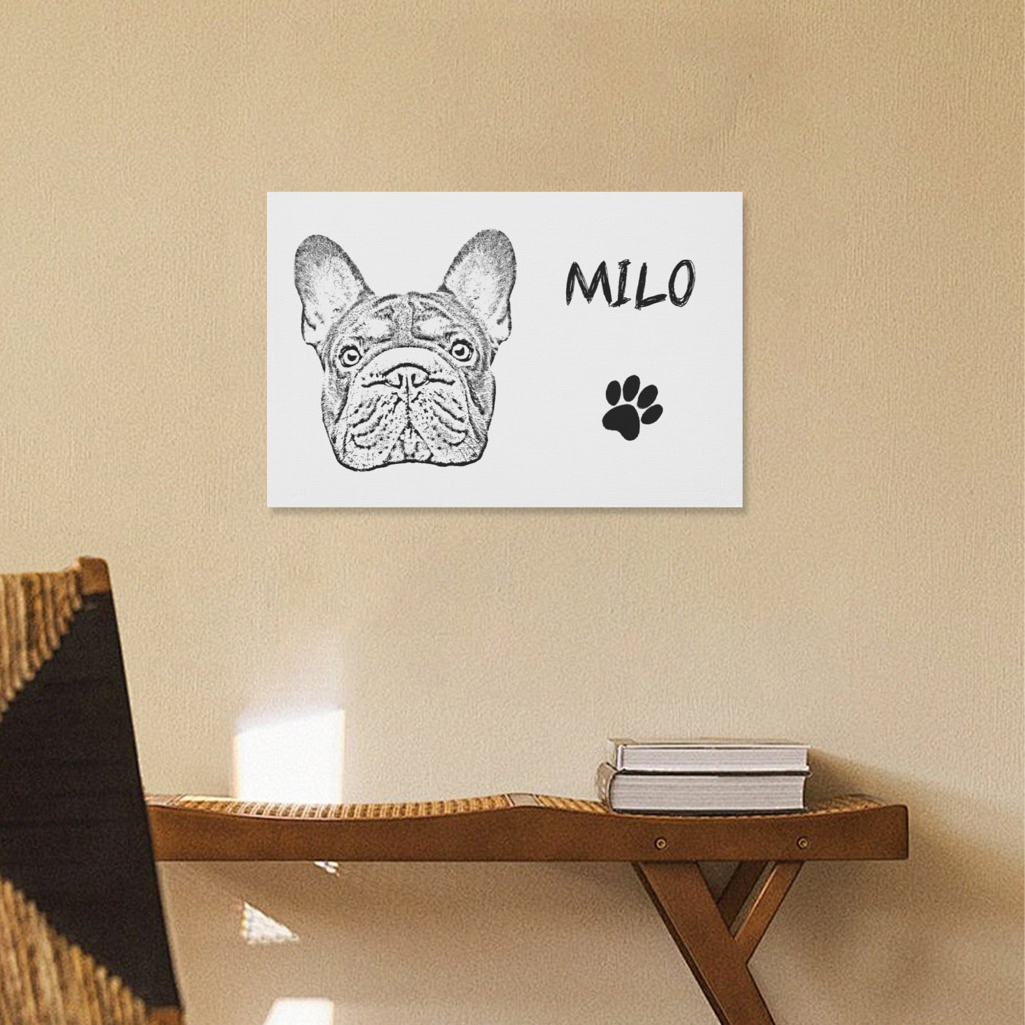 Stylish Soot - Personalized Adorable Frenchie Canvas Wall Art for Street