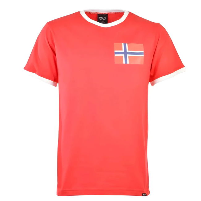 Norway 12Th Man T-Shirt - Red/White Ringer Quality Euro