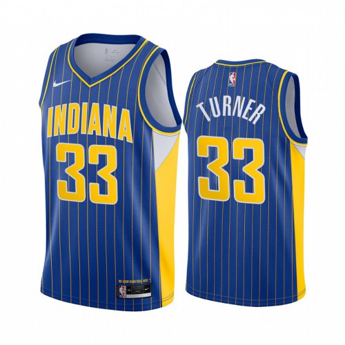 Blue IND Indiana Pacers #33 Nike Durable Jersey Premium Quality