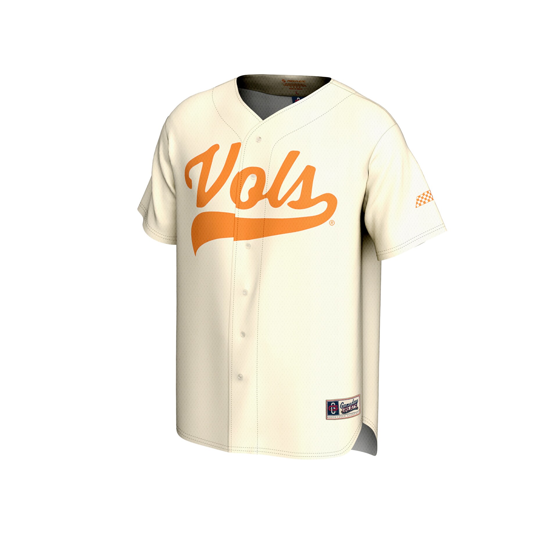 [DDG] Tennessee Volunteers GameDay Greats Unisex Lightweight Baseball Fashion Jersey - Cream