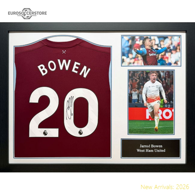 West Ham United Fc Bowen Signed Shirt (framed) - Authentic Design