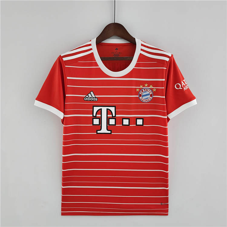 Moisture Wicking Bayern Munich 2223 Home Red Soccer Jersey Football