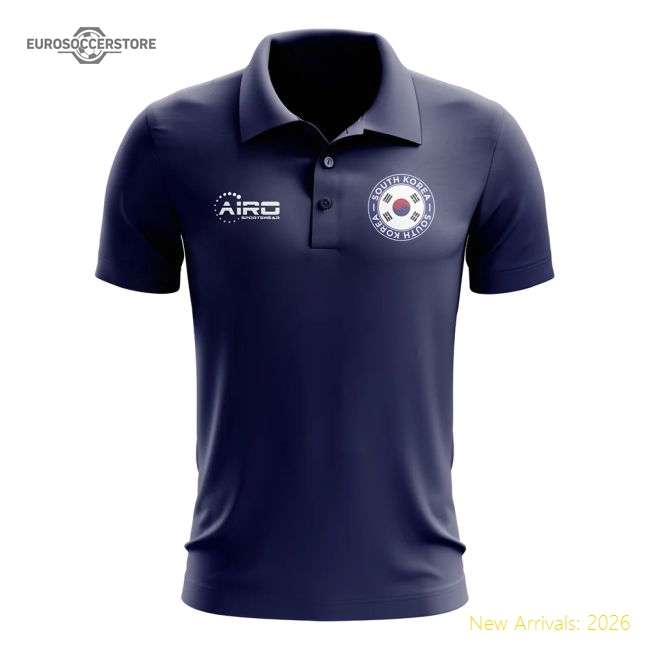 South Korea Football Polo Shirt (navy) - Excellent Value