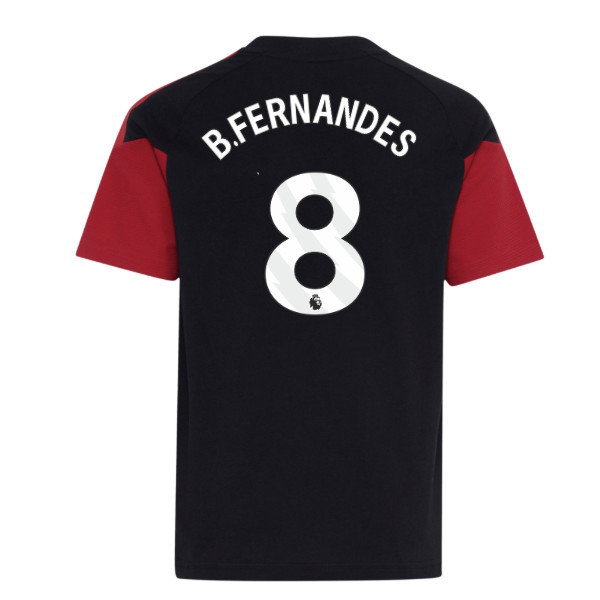 [DDJ] 2026-2027 Man Utd Tiro Training Tee (Black) - Kids (B.Fernandes 8)