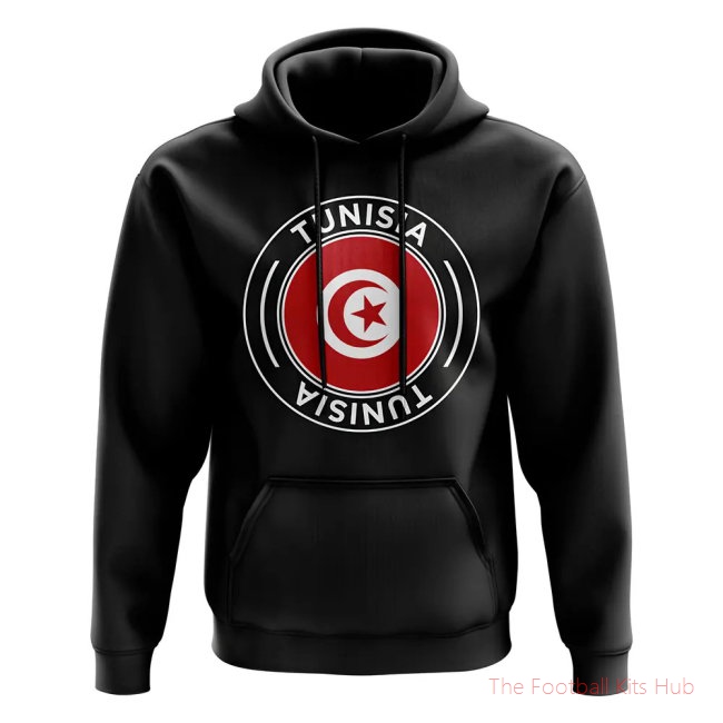 Men Tunisia Football Badge Hoodie (Black)