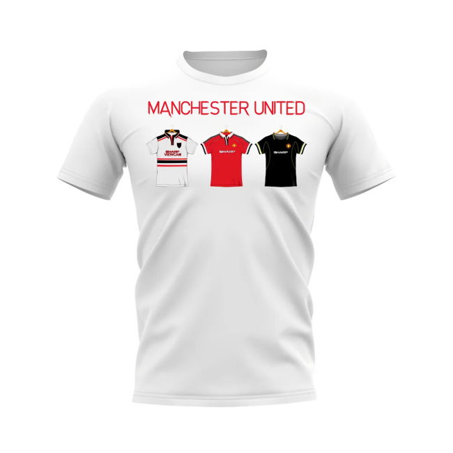1998-19 Manchester United Home Football Shirt Manchester United Nam...