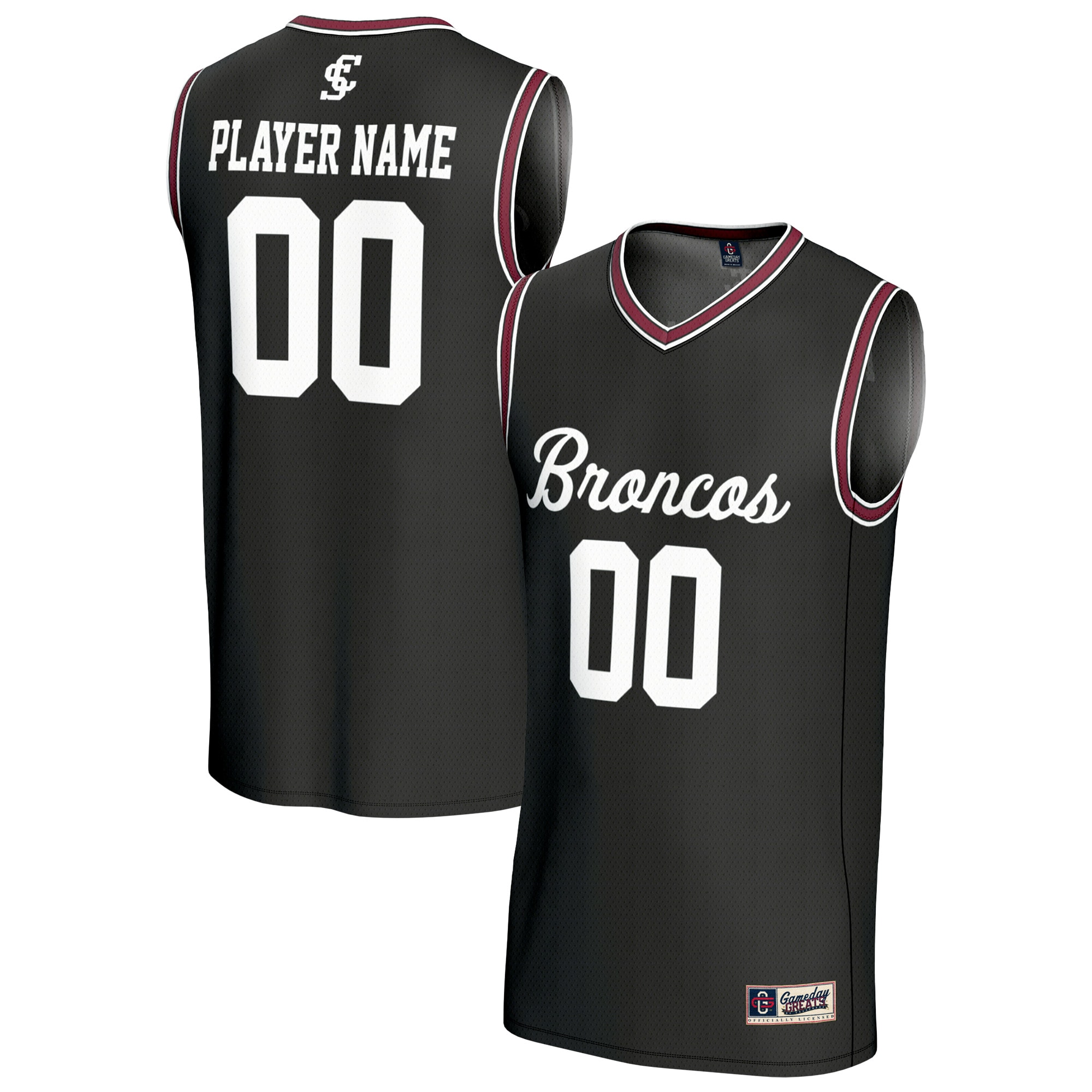 [NJP] Santa Clara Broncos GameDay Greats Unisex NIL Pick-A-Player Men's Basketball Lightweight Jersey - Black