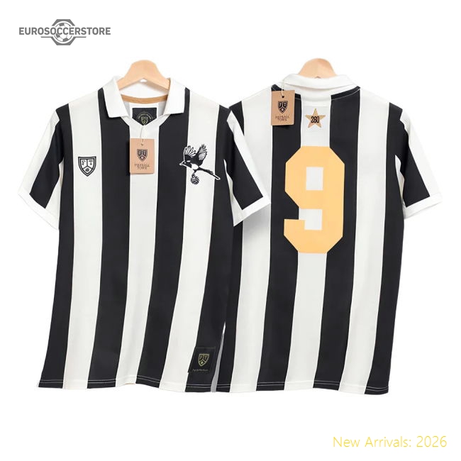 Newcastle Shearer Tribute Magpie Retro Football Shirt - Authentic Design