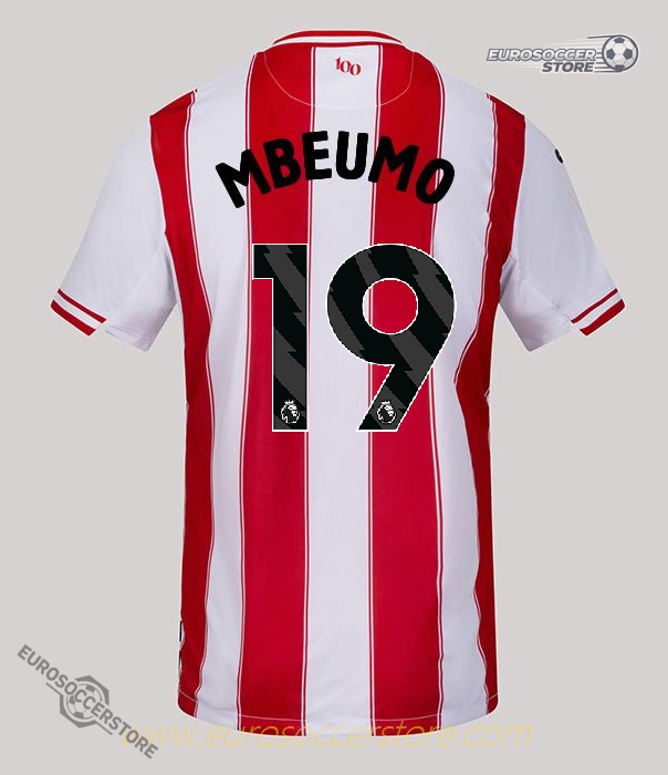 Brentford's 25-26 Home Jersey featuring MBEUMO with the number 19