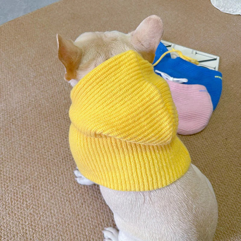 WagLoom Frenchie Knitted Snood Hat – Colorful Soft Wool Dog Hat