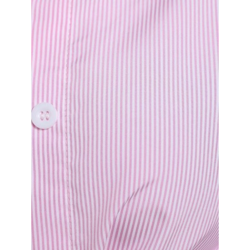 Contrast Striped Button Down Knotted Shirt UU3120