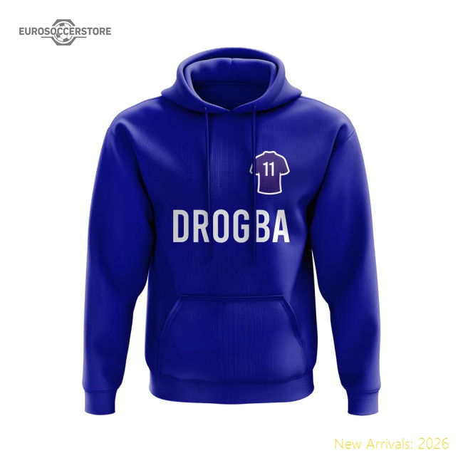 Premium Didier Drogba Chelsea Number Hoody (blue) - Premium Quality