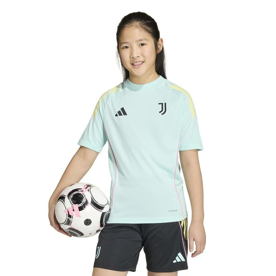 Juventus Training T Shirt Tiro 25 Semi Flash Aqua Kids