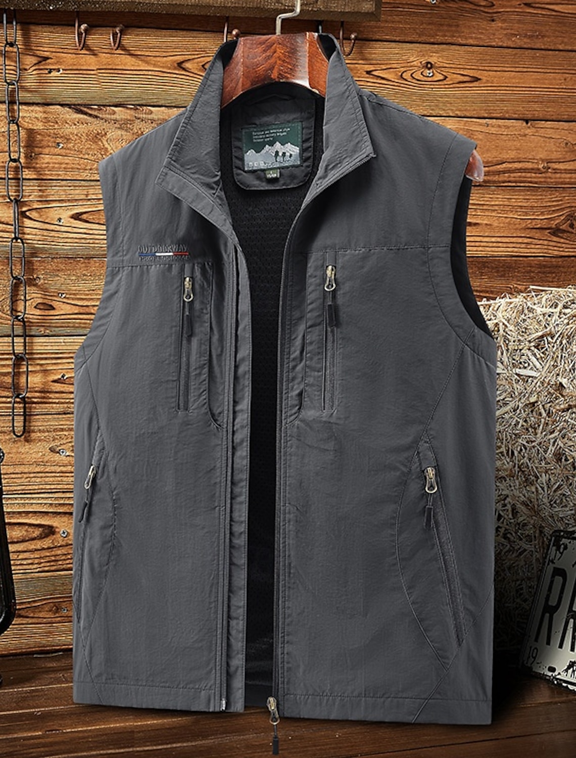 Men's Hiking Vest Winter Autumn / Fall Outdoor Comfortable Vest Hunting Fishing Climbing Black Army Green Red Khaki Dark Blue