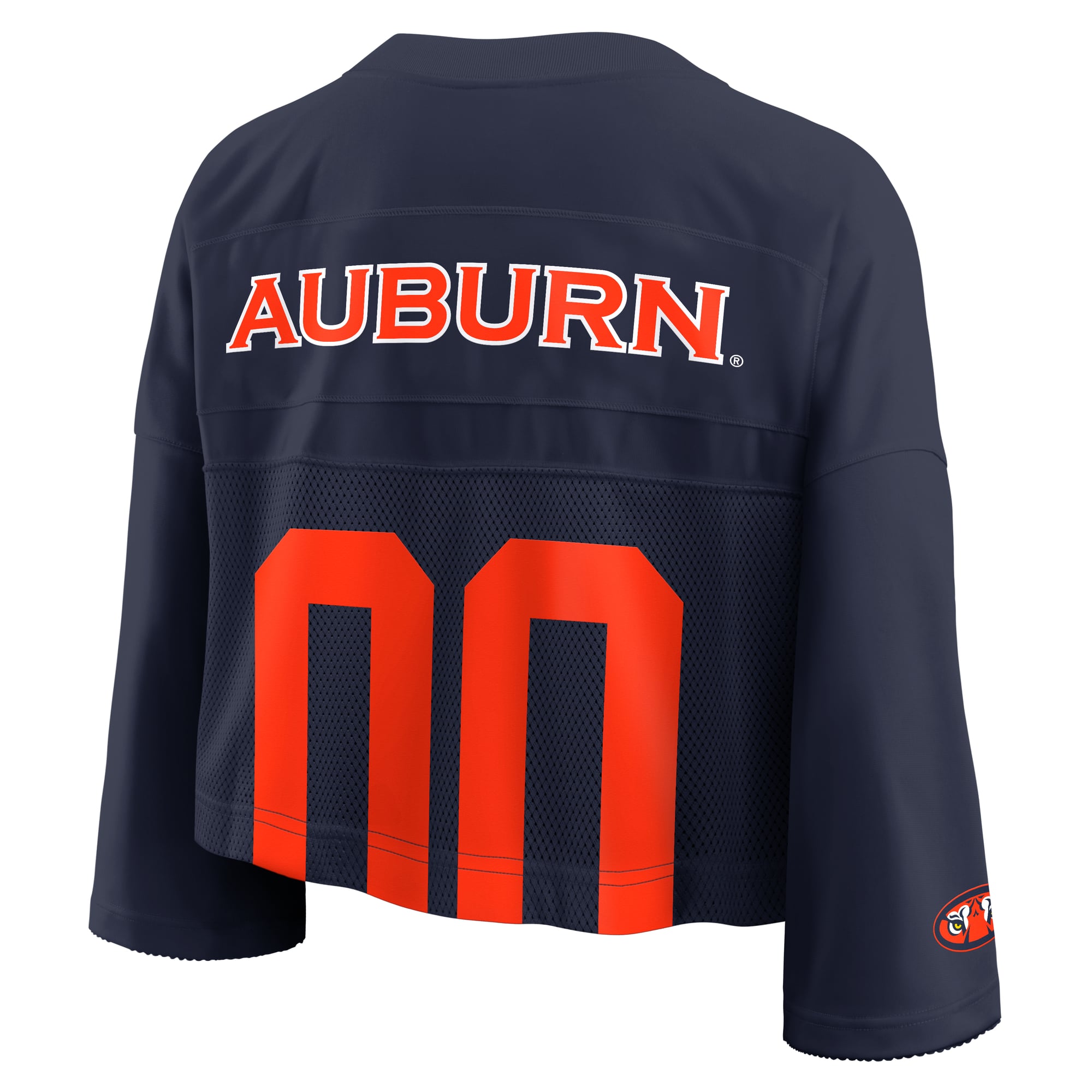 Auburn Tigers Nike Women's Cropped Mesh Dri-FIT Fashion Jersey - Navy