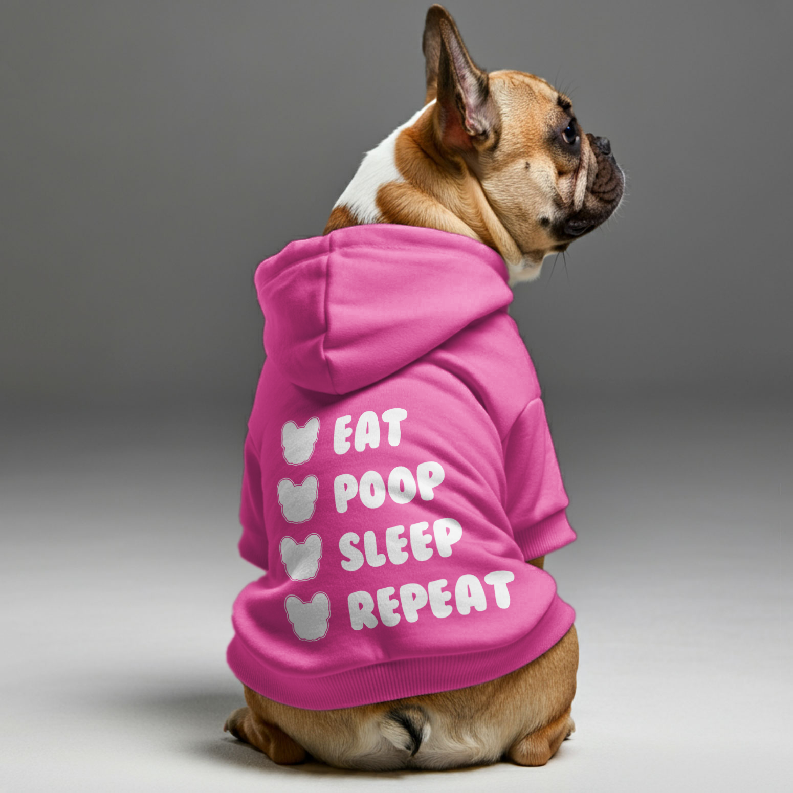 Repeat - Personalized French Bulldog Hoodies with Funny Quotes – Stylish, Cozy, and Premium 100% Cotton