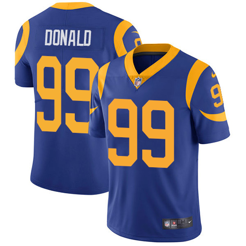 Authentic NFL Los Angeles Rams #99 Aaron Donald Blue Limited Jersey