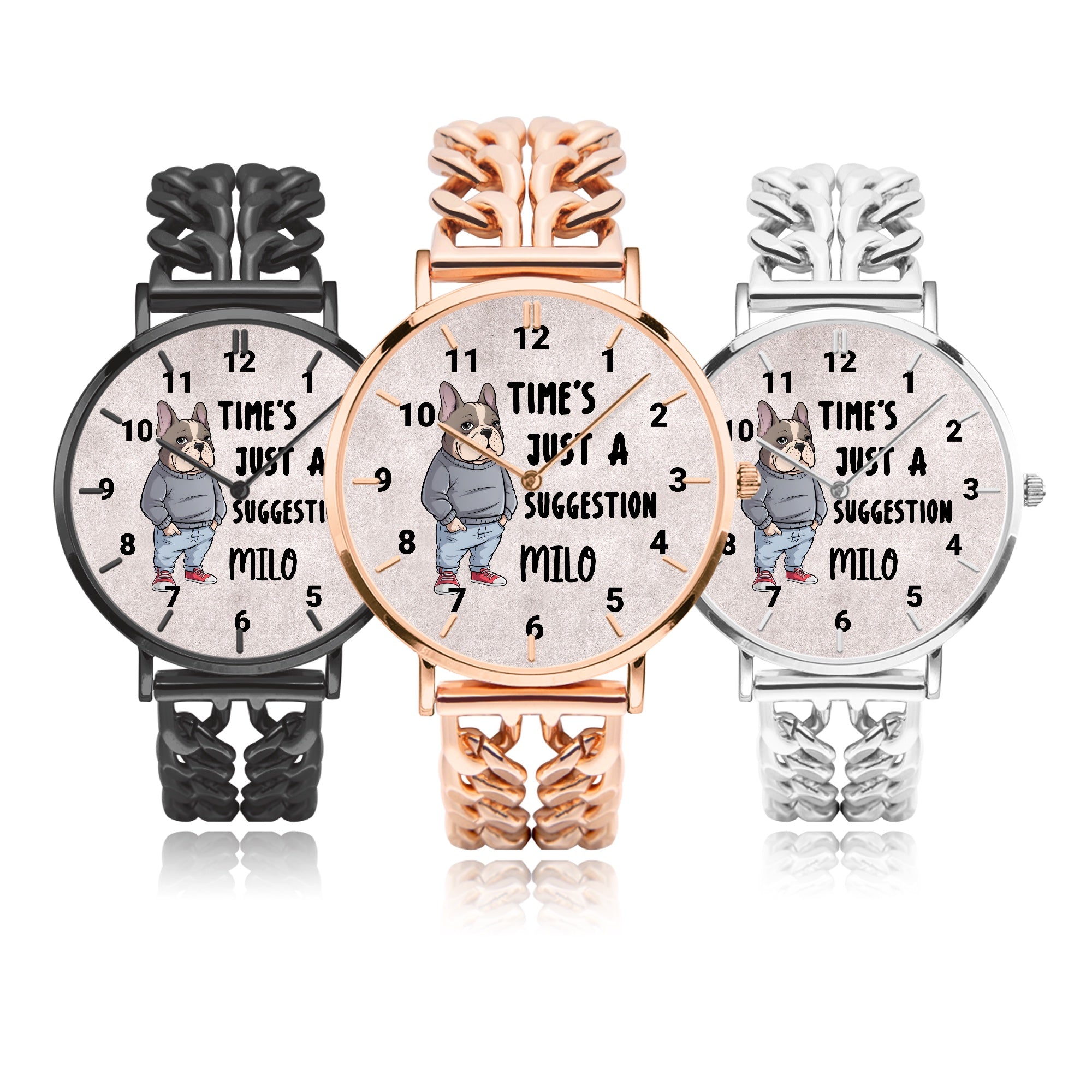 Personalized Chic Hollow Strap Watch For Frenchie Lovers Summer Wear