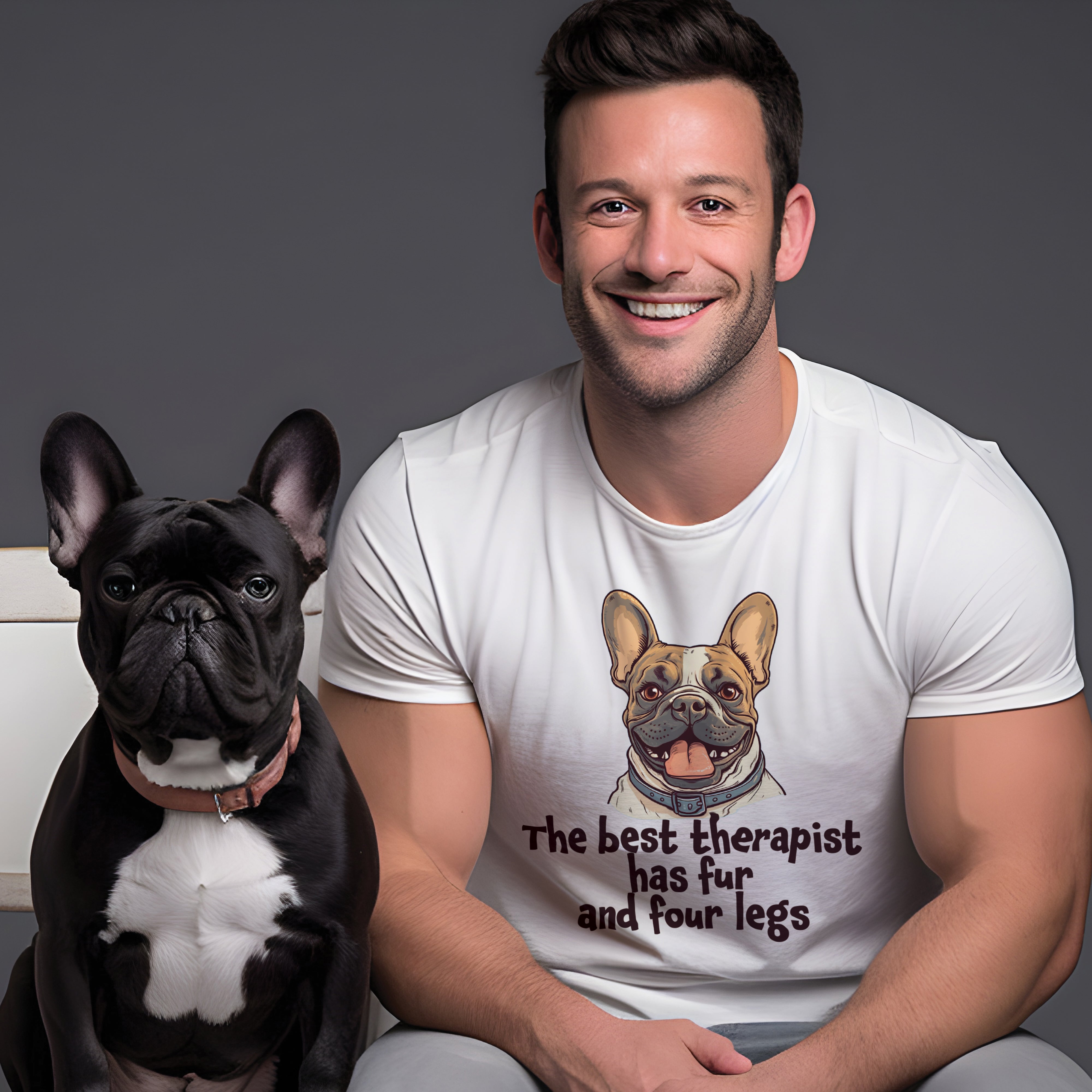 Comfortable Stylish Frenchie Top - Unisex T-shirt for Dog Owners Premium
