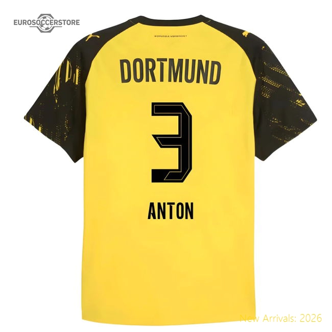 Popular 2025-2026 Borussia Dortmund Authentic Home Shirt (Anton 3)