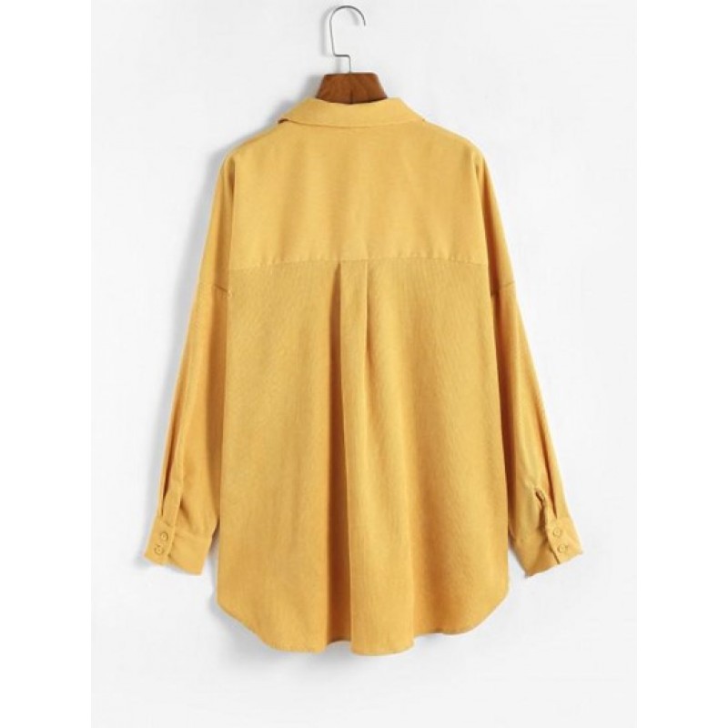 Drop Shoulder Pocket Oversized Shirt YV4511