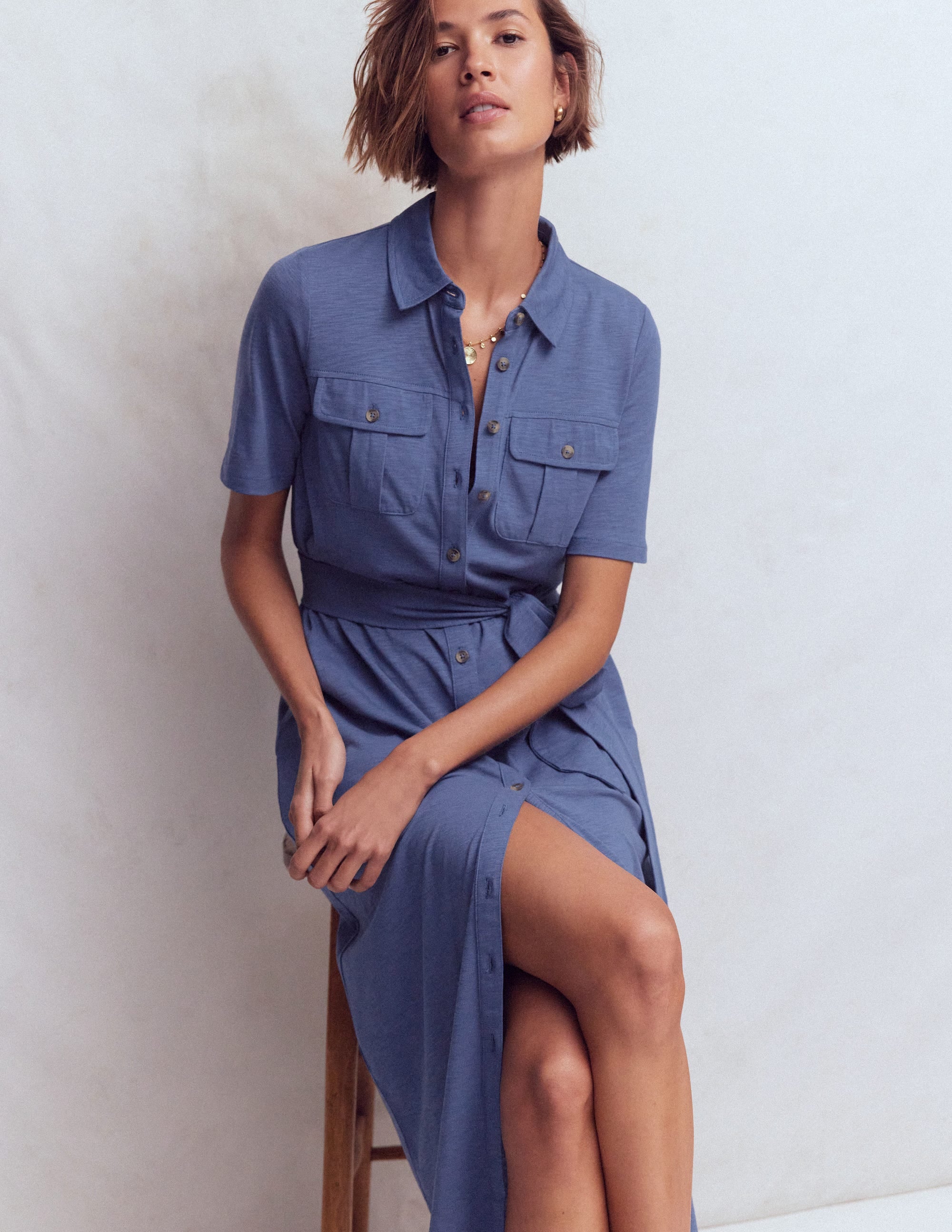 Mavis Midi Jersey Shirt Dress