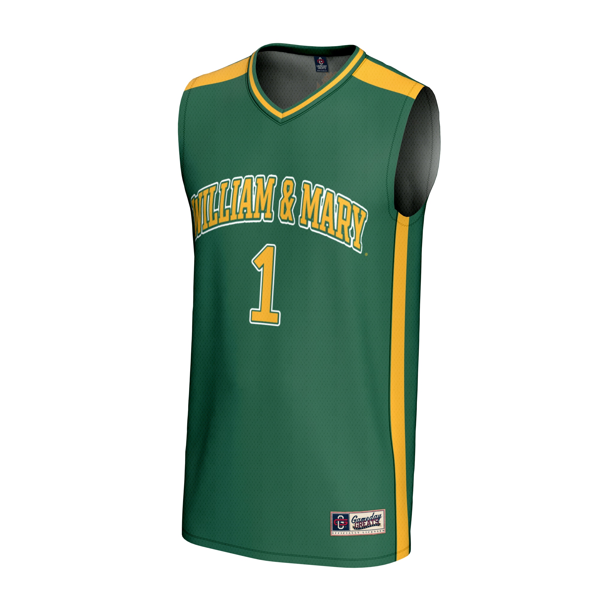 [DDG] William & Mary Tribe GameDay Greats Unisex Lightweight Collegiate Basketball Fashion Jersey - Green