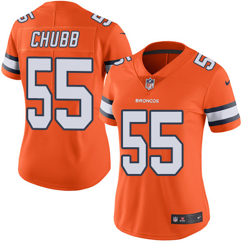 NFL D B Broncos #55 Bradley Chubb Orange Limited Jersey - High Quality