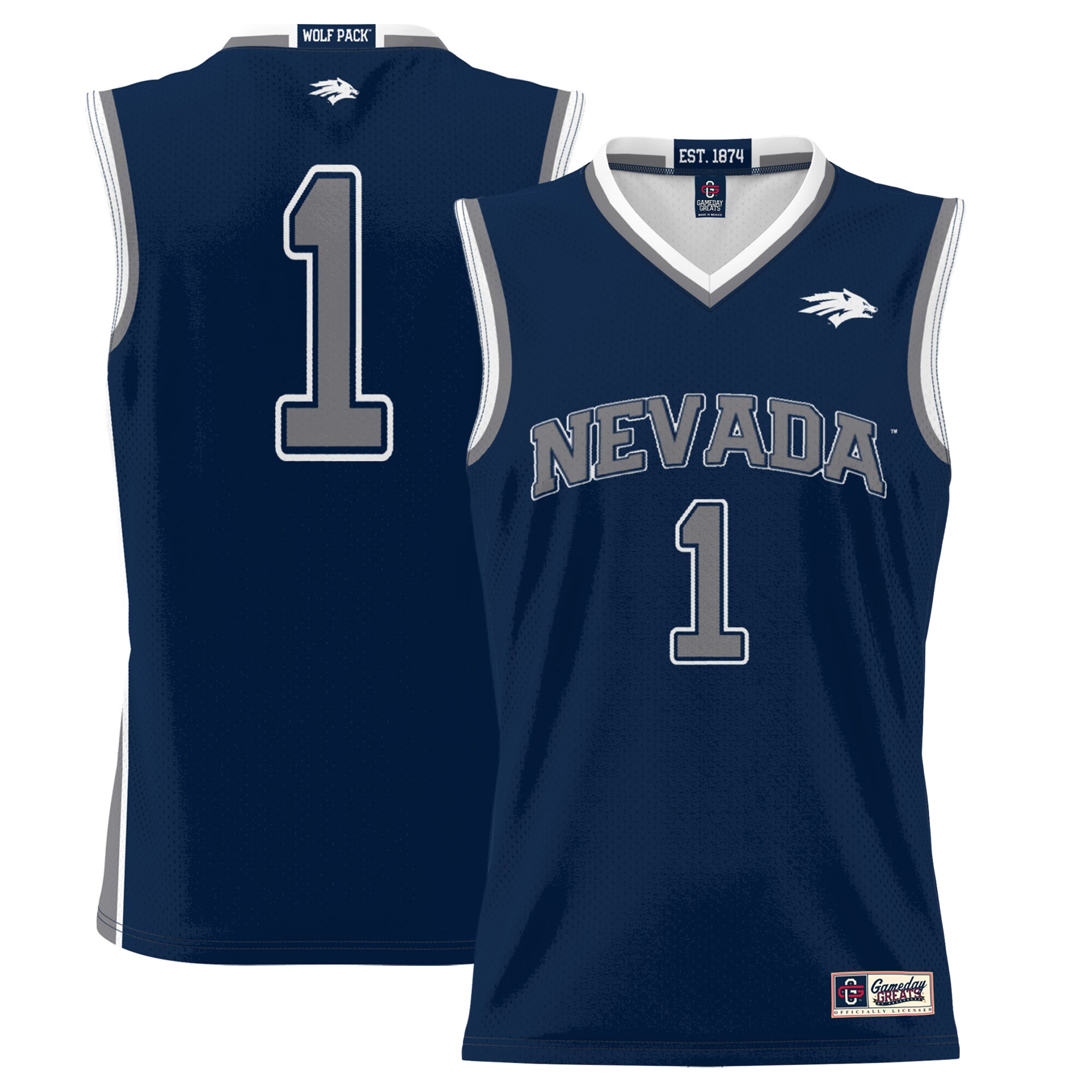 [DDG] Nevada Wolf Pack GameDay Greats Lightweight Basketball Jersey - Navy